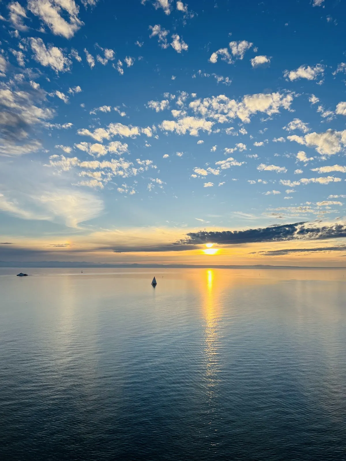 Вид с Башни Молетурм на Боденское озеро и Альпы.