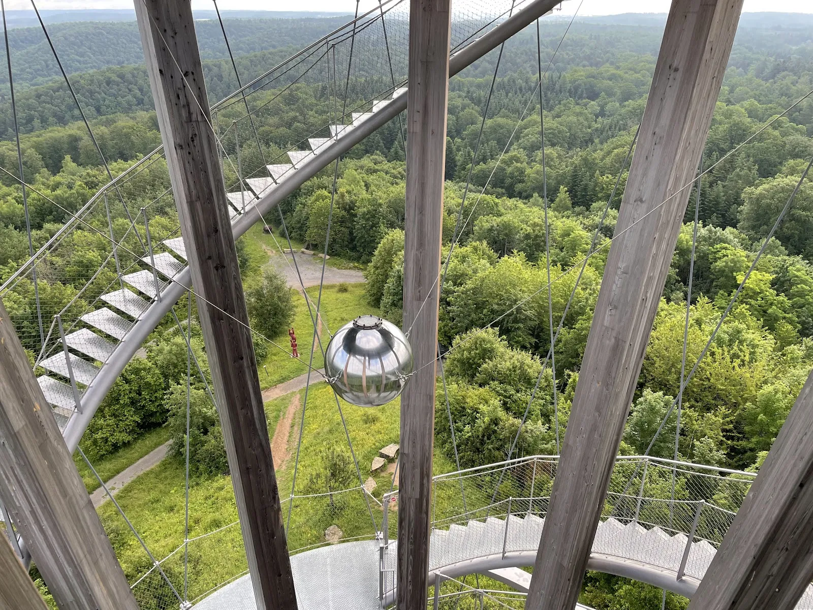 Вид с башни Шёнбухт на лес и холмы