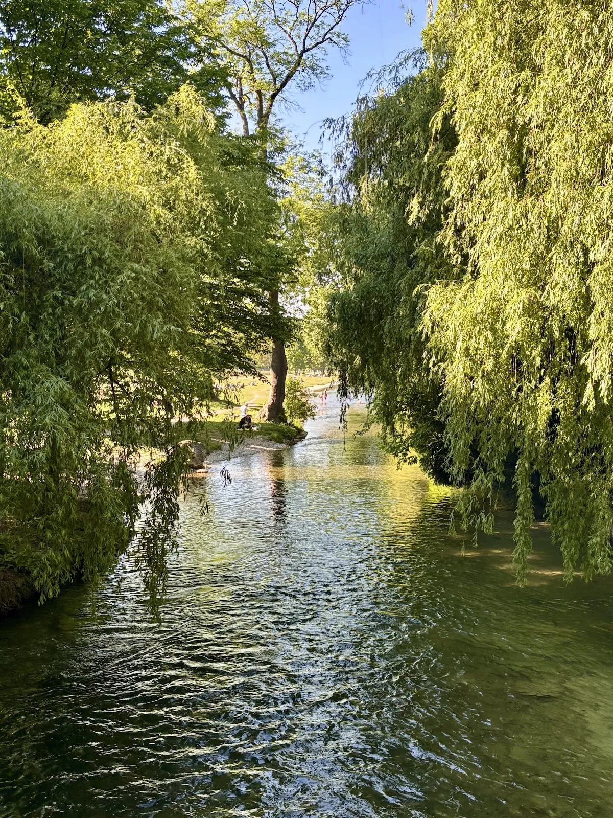 Белый мост через Швабингский ручей в Мюнхене, Германия