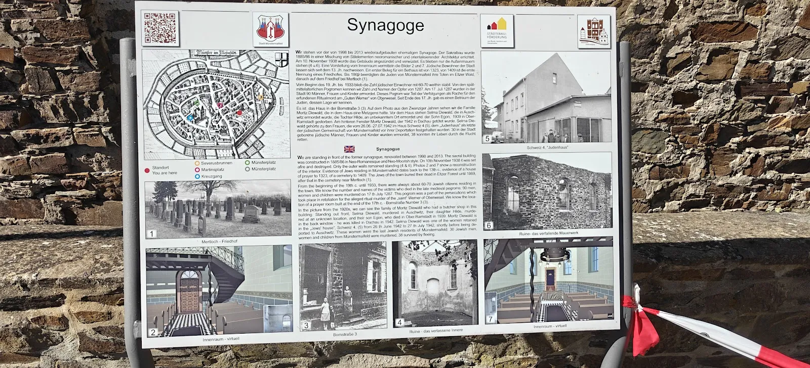 Вид на здание бывшей синагоги в Мюнстермайфельде