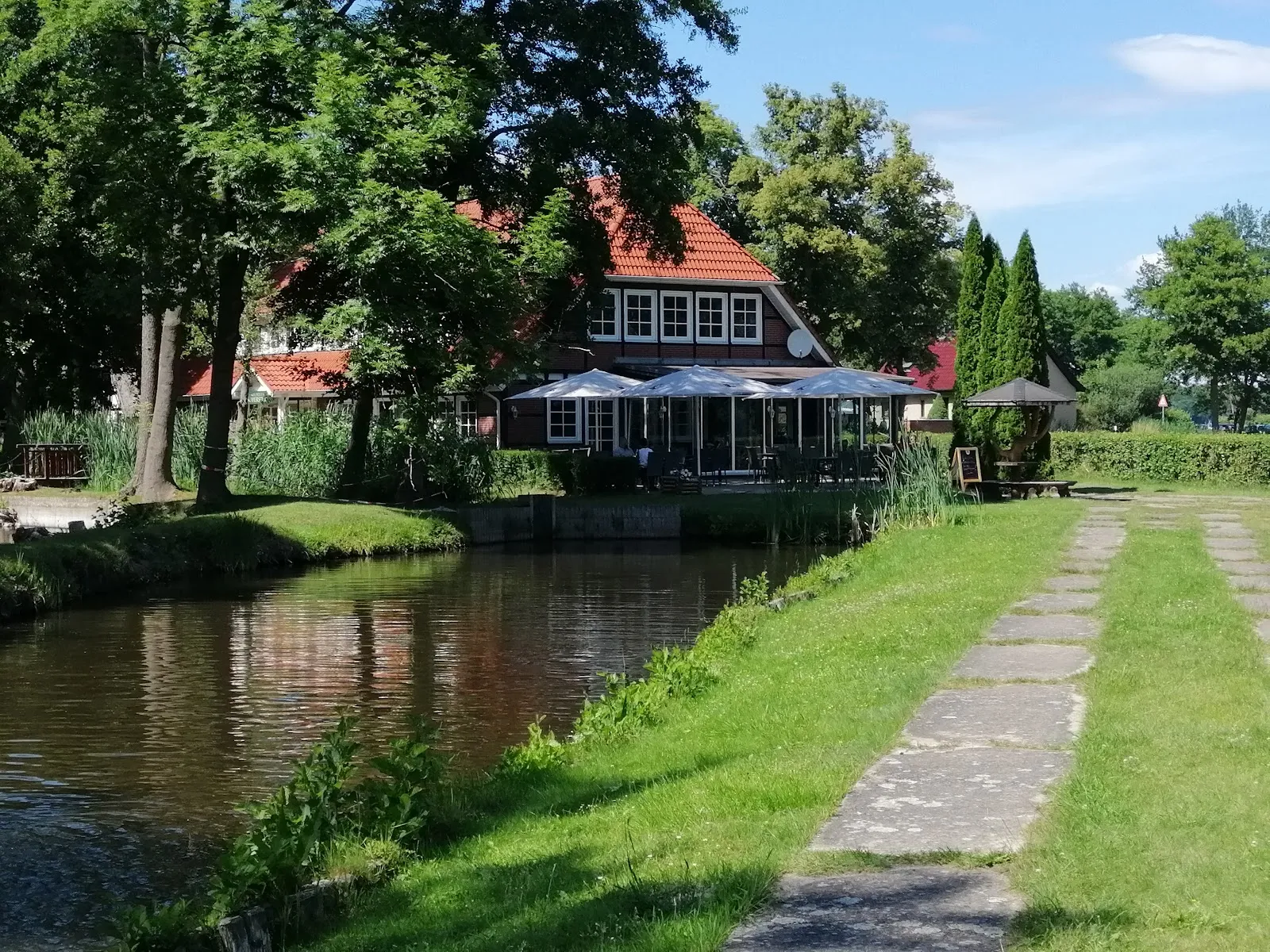 Живописное озеро Хайдезе в Германии, окруженное зеленью