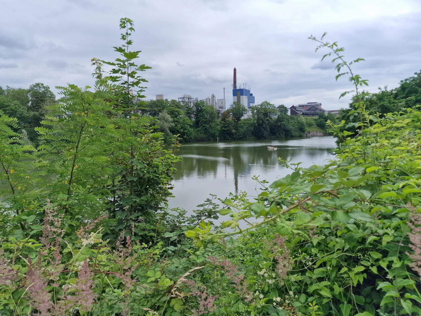 Вид на озеро в карьере Мергель с смотровой площадки