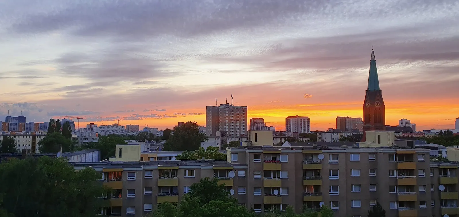 Вид на район Кройцберг в Берлине с его исторической архитектурой