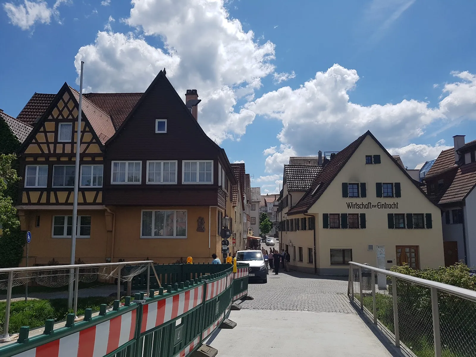 Вид на Мост Йозефа Эберле через реку Неккар в Роттенбург-ам-Неккар