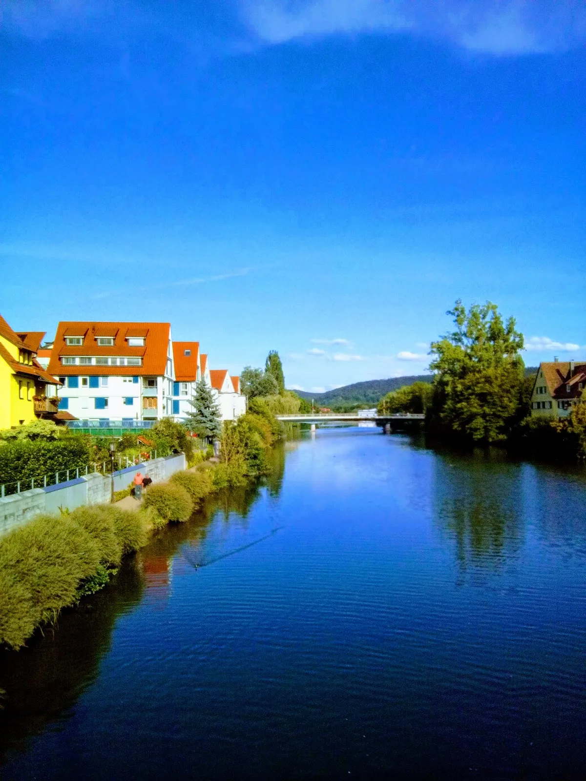 Вид на Мост Йозефа Эберле через реку Неккар в Роттенбург-ам-Неккар