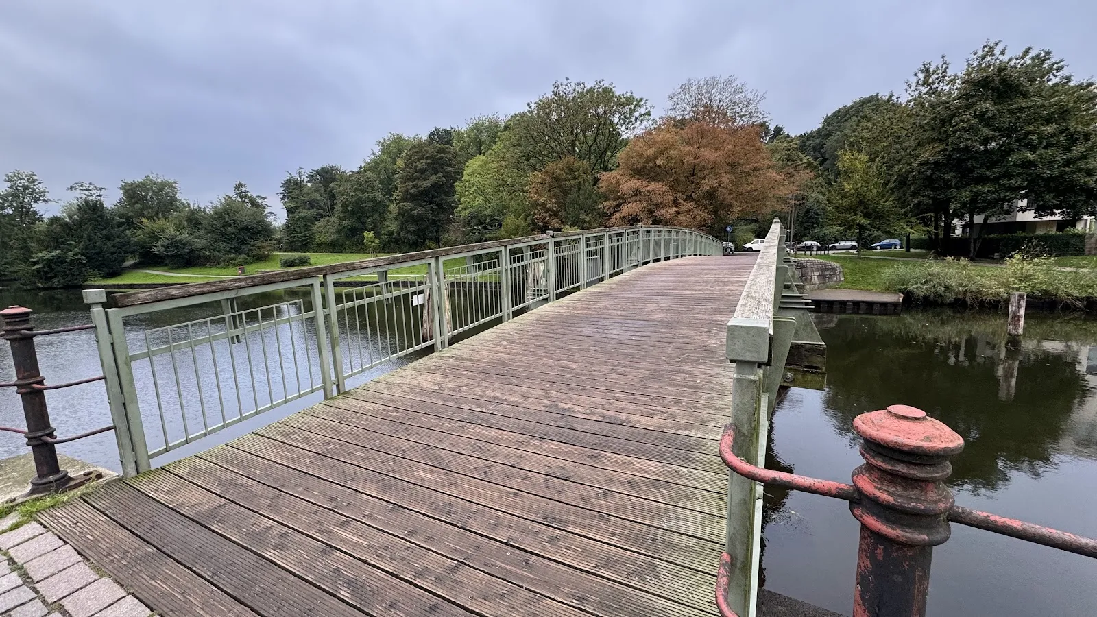 Вид на мост Обертравебрюкке в Любеке