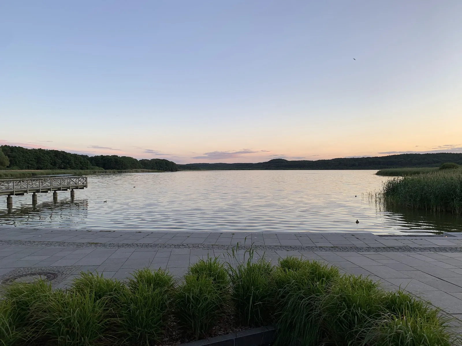 Вид на озеро Шмахтер и Фажерин с птицами