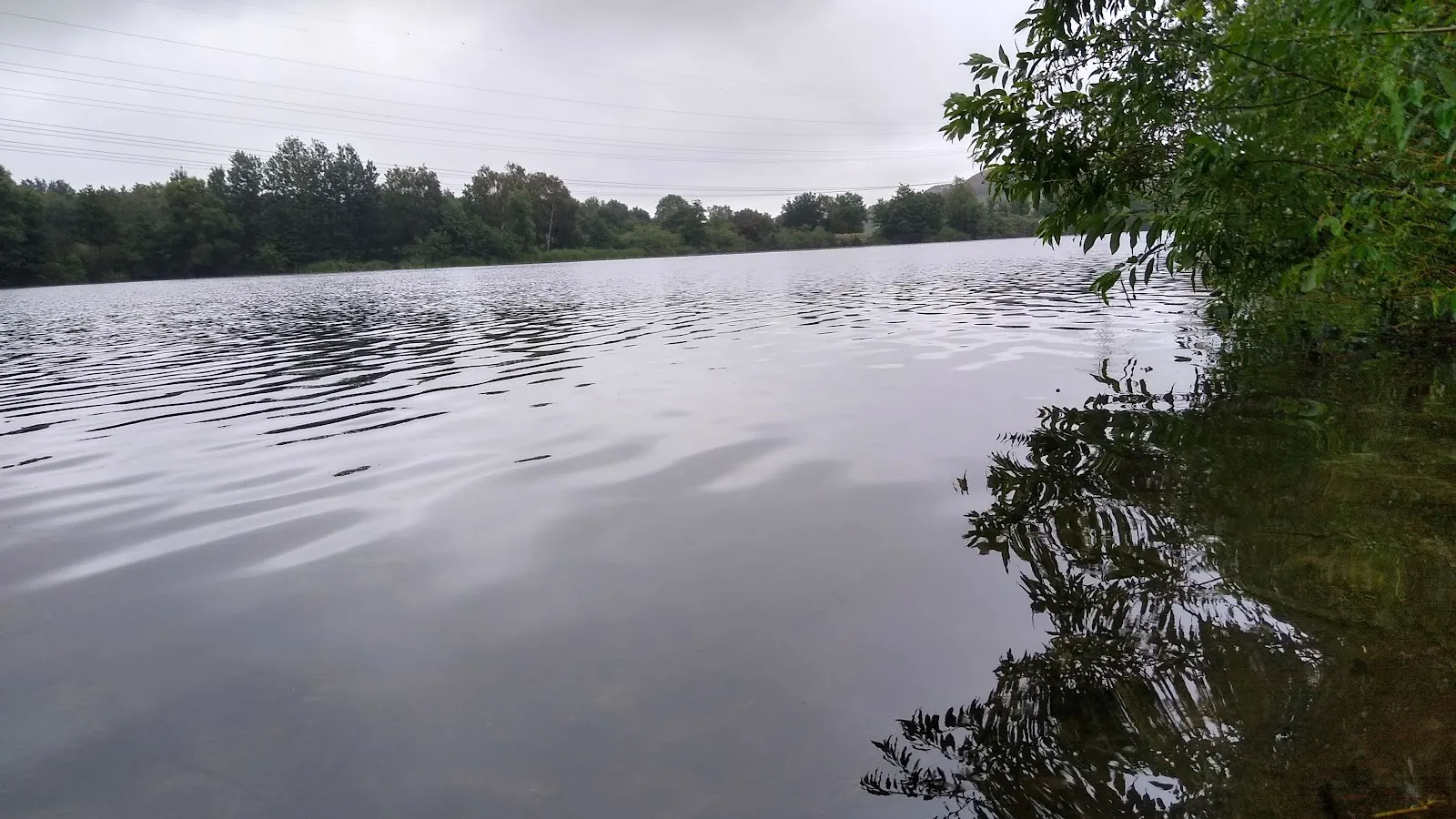 Вид на озеро Валлер-Фельдмарк с зелеными берегами и водной гладью.