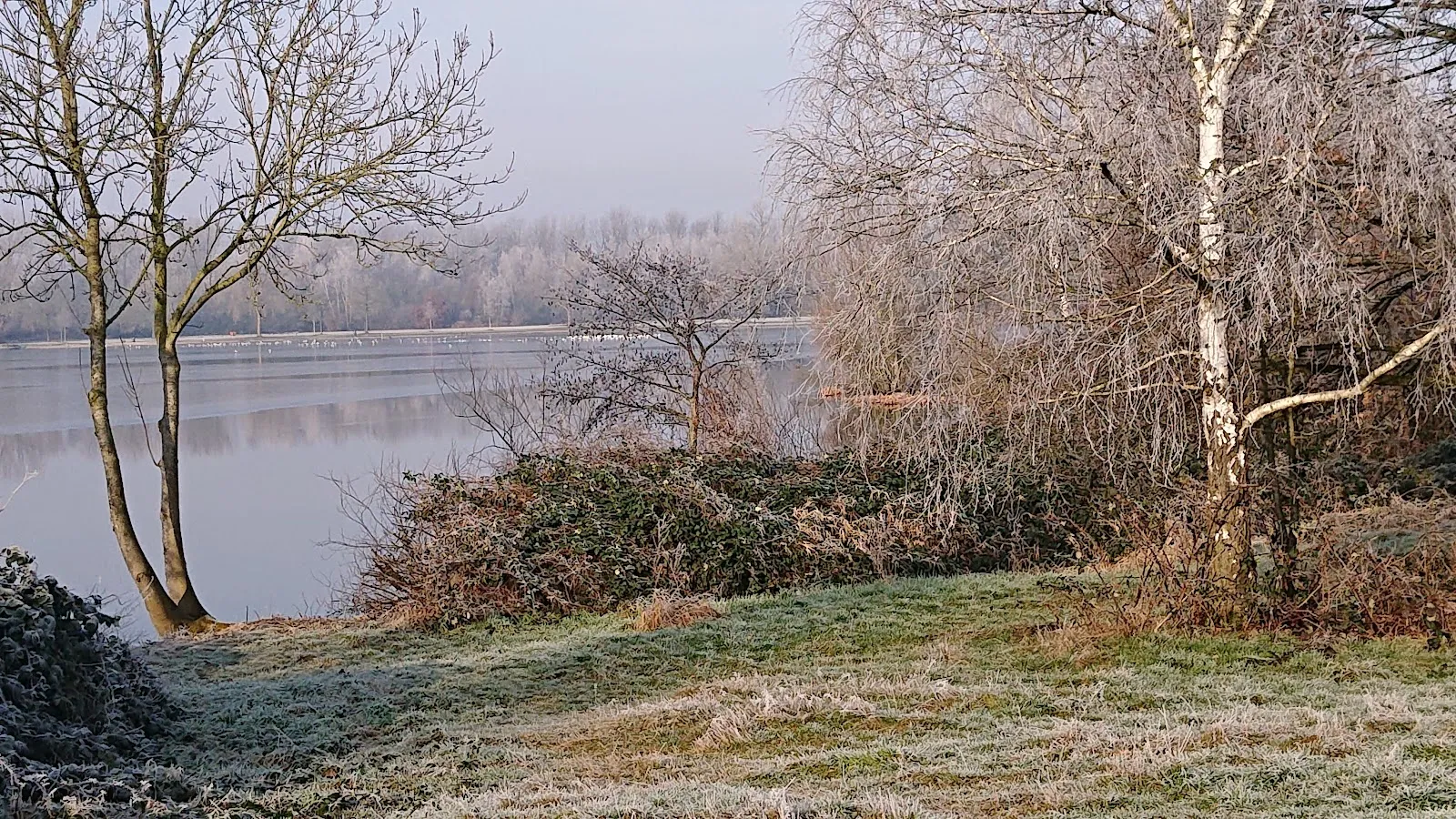 Вид на озеро Валлер-Фельдмарк с зелеными берегами и водной гладью.