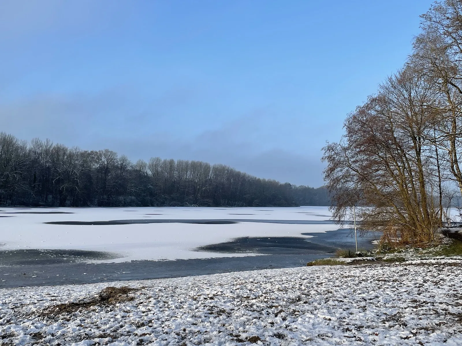 Парк Ойендорфер в Гамбурге с зелёными лужайками и деревьями