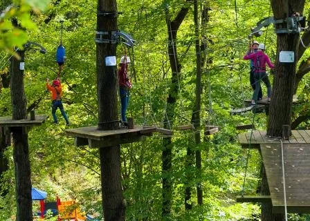 Люди развлекаются в парке развлечений Вингст