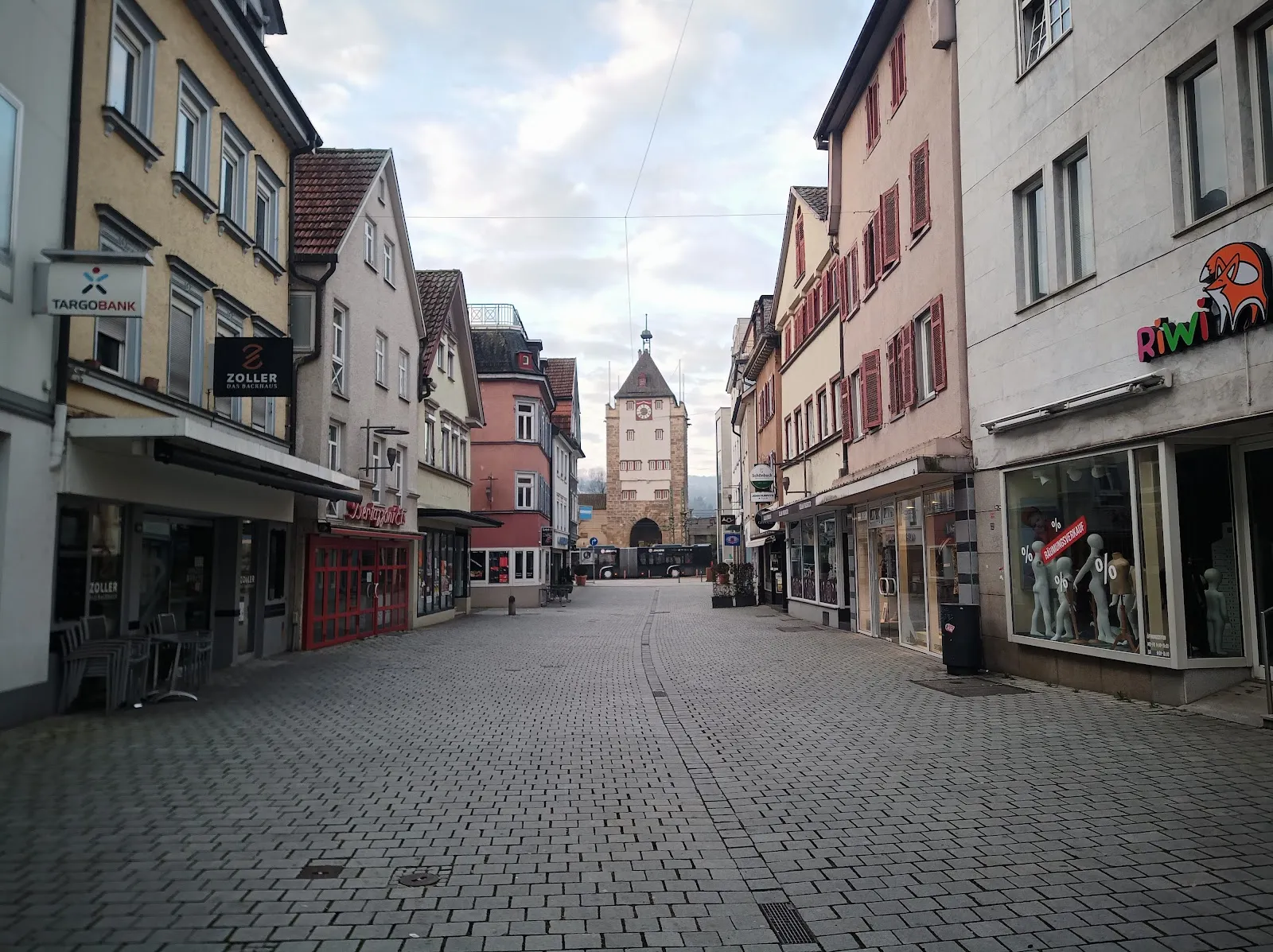 Вид на башню Плиензатурм в Эсслингене-на-Неккаре