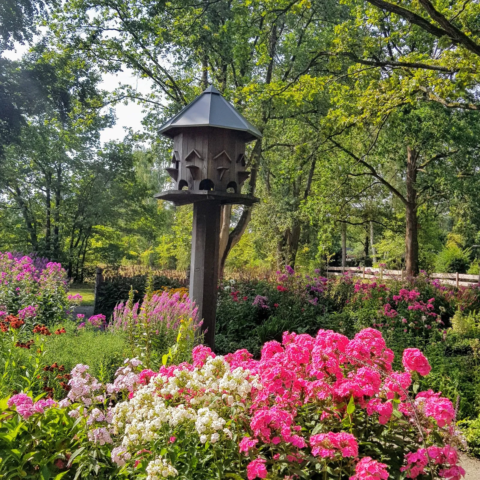 Вид на Пруд Энтетайх с деревьями и водой