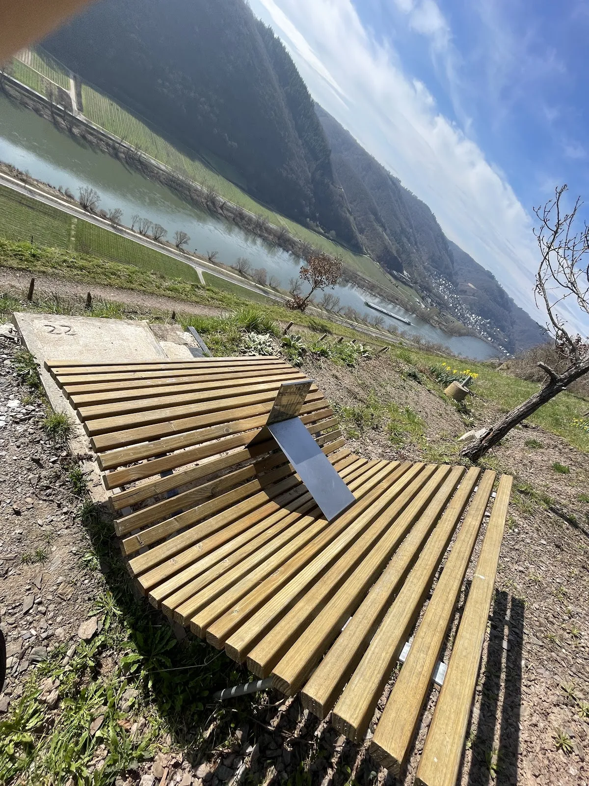 Панорамный вид на долину Мозеля и виноградники со смотровой площадки в Фальвиге.