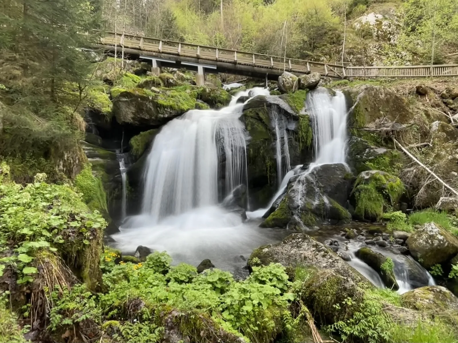 Вид на Трибергский водопад в Германии