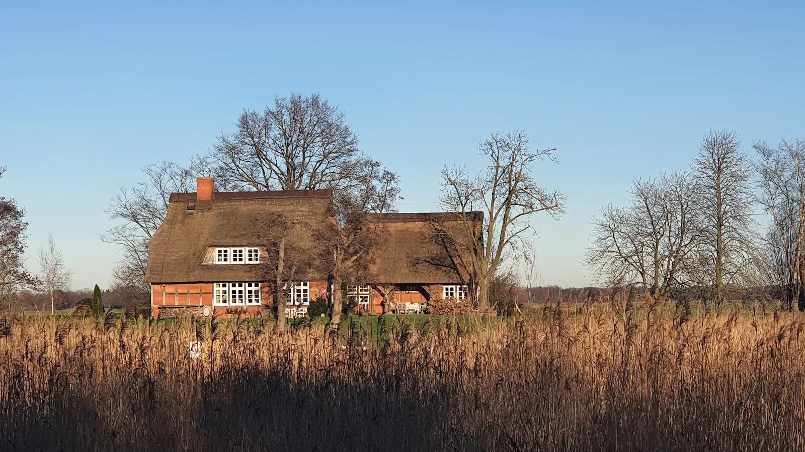 Ландшафт природного заповедника Унтере Вюмме с водоемами и растительностью
