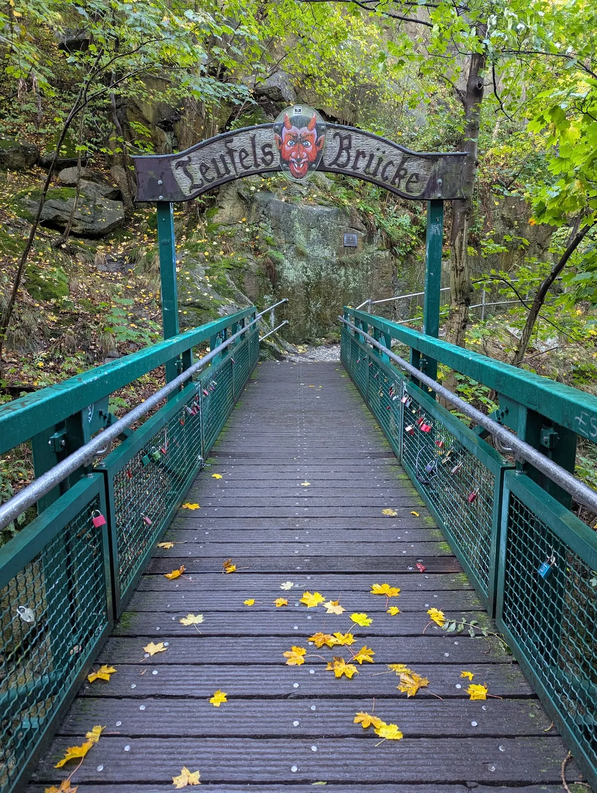 Водопад Бодекессель в окружении зеленых деревьев