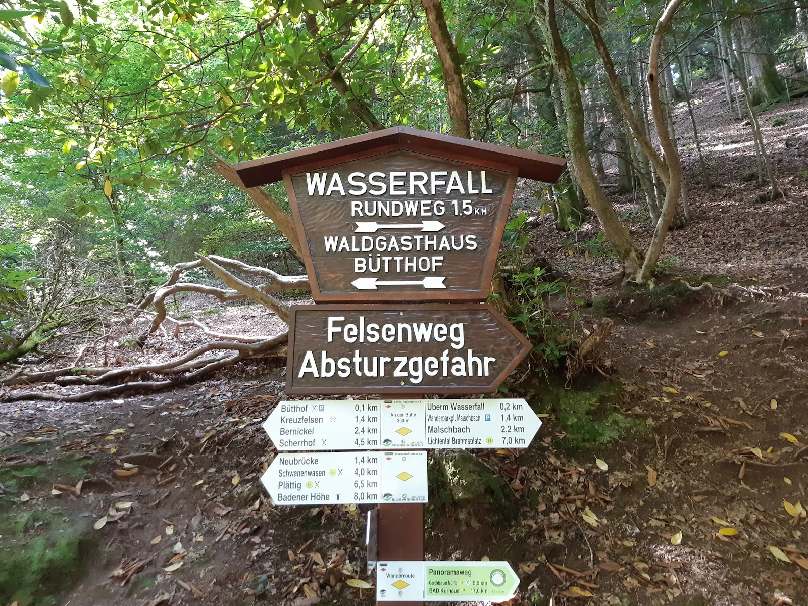 Вид на Водопад Герольдсау в Баден-Бадене