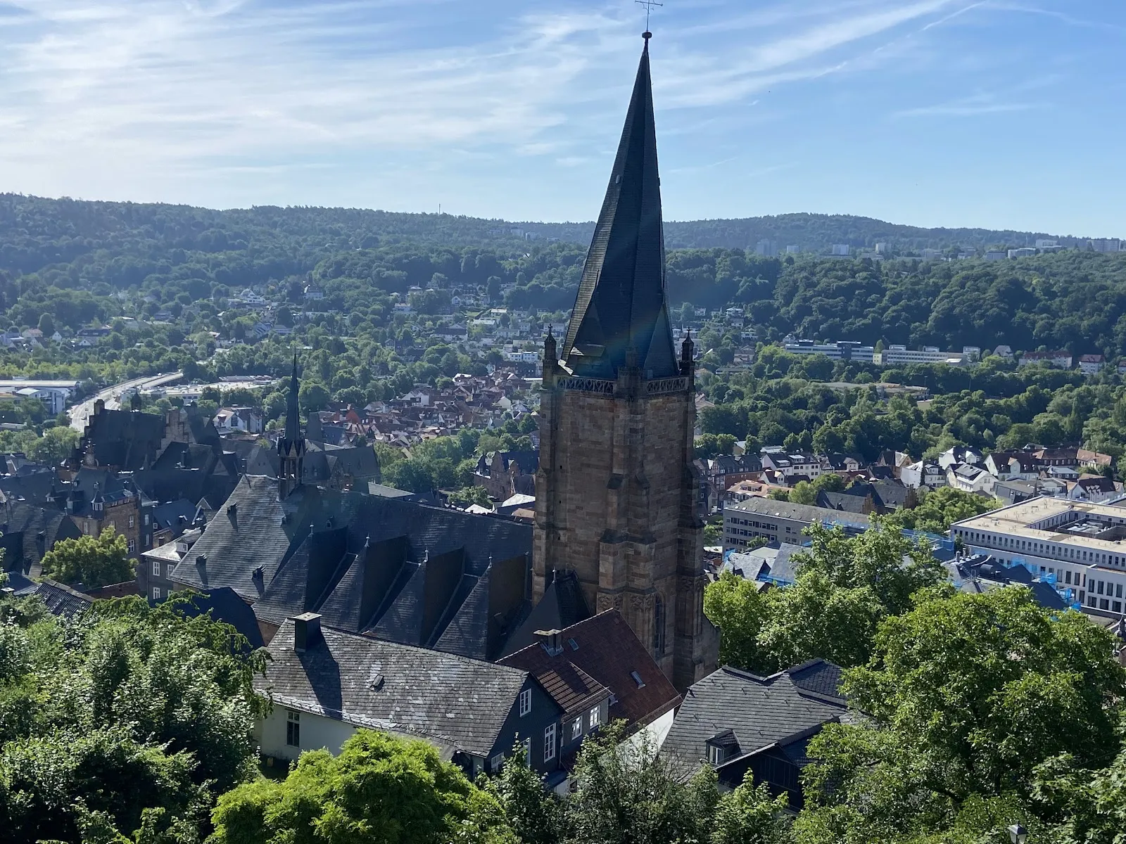 Вид на Замок Марбург, Германия