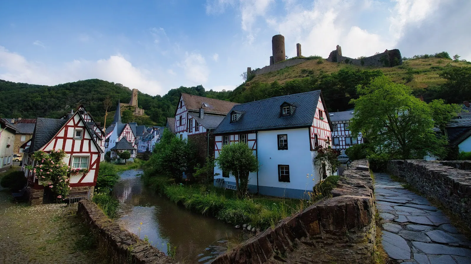 Вид на средневековый замок Монреаль