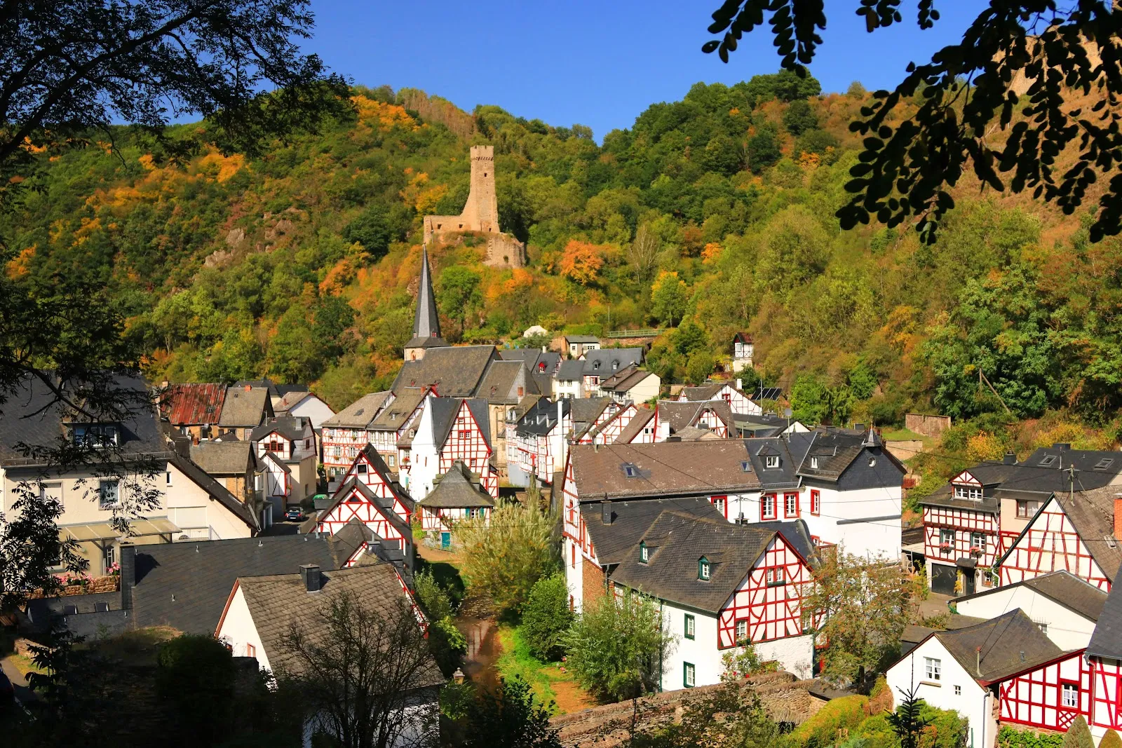 Вид на средневековый замок Монреаль